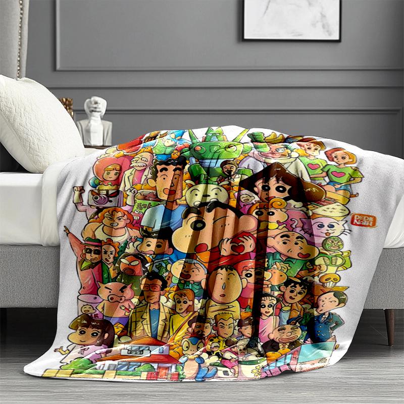 Crayon Shin Print Blanket - Soft & Comfortable, for Bedroom, Travel, Sofa, Home Decoration - Birthday Christmas Gift for Friend