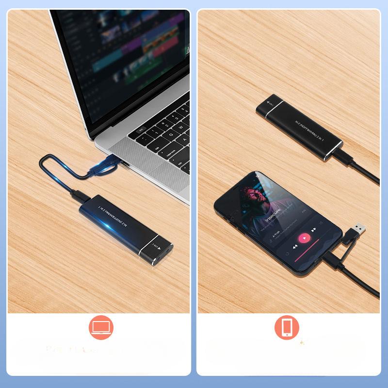 Корпус для твердотельного накопителя USB 3.1 10 Гбит/с M.2, двойной протокол NGFF/NVMe, внешний корпус для жесткого диска M.2 для ноутбука