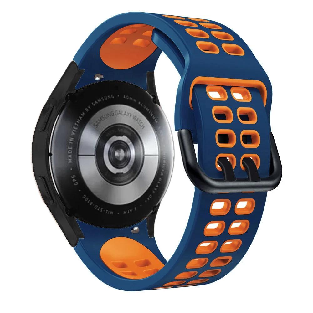 Силиконовый ремешок без зазора для Samsung Galaxy Watch 7/6/5/4 44мм 40мм 5 Pro 45мм Двухцветный браслет Часы 6 4 Classic 47мм 43мм Ремешок