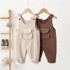 2024 Winter Korean Style Corduroy Baby Overalls - Boys & Girls One-Piece with Velvet