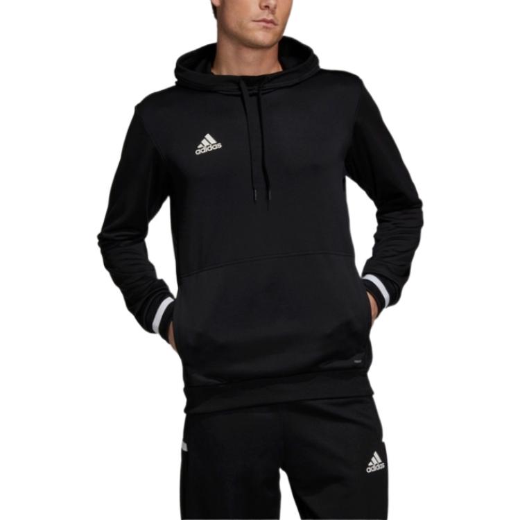 adidas Однотонный пуловер с капюшоном и вышитым логотипом, мужские топы, черный DW6860
