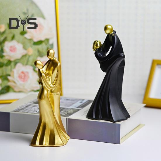 Dancing Couple Statue Resin Abstract Couple Ornament Desktop Hugging Couple Sculpture for Bedroom Living Room Decor Wedding Gift