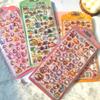4pcs Children's Cartoon Fresh-style Reward Stickers - Dreamy Rabbit & Panda Crystal Embossed 3D Decorative Stickers for Journals