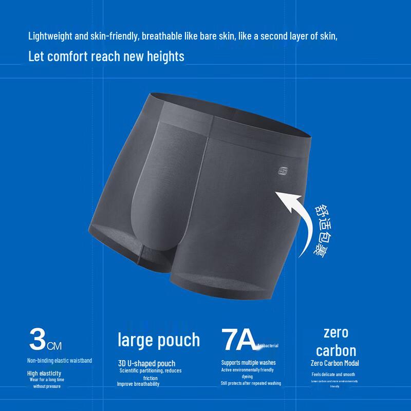 Skechers Мужские антибактериальные модальные трусы-боксеры 7A