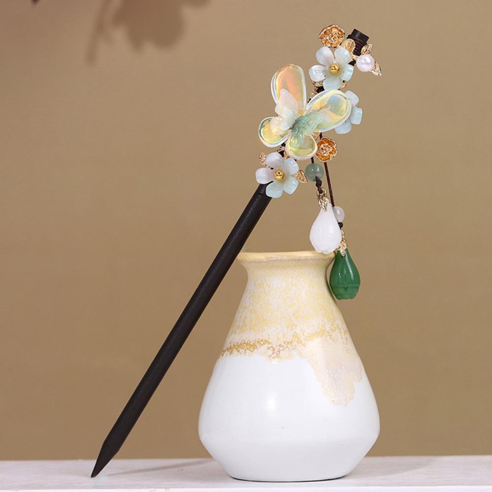 Wooden Flower Hair Forks Handmade Hairpin Chopstick Hair Ornament Hanfu Hair Bun Wedding