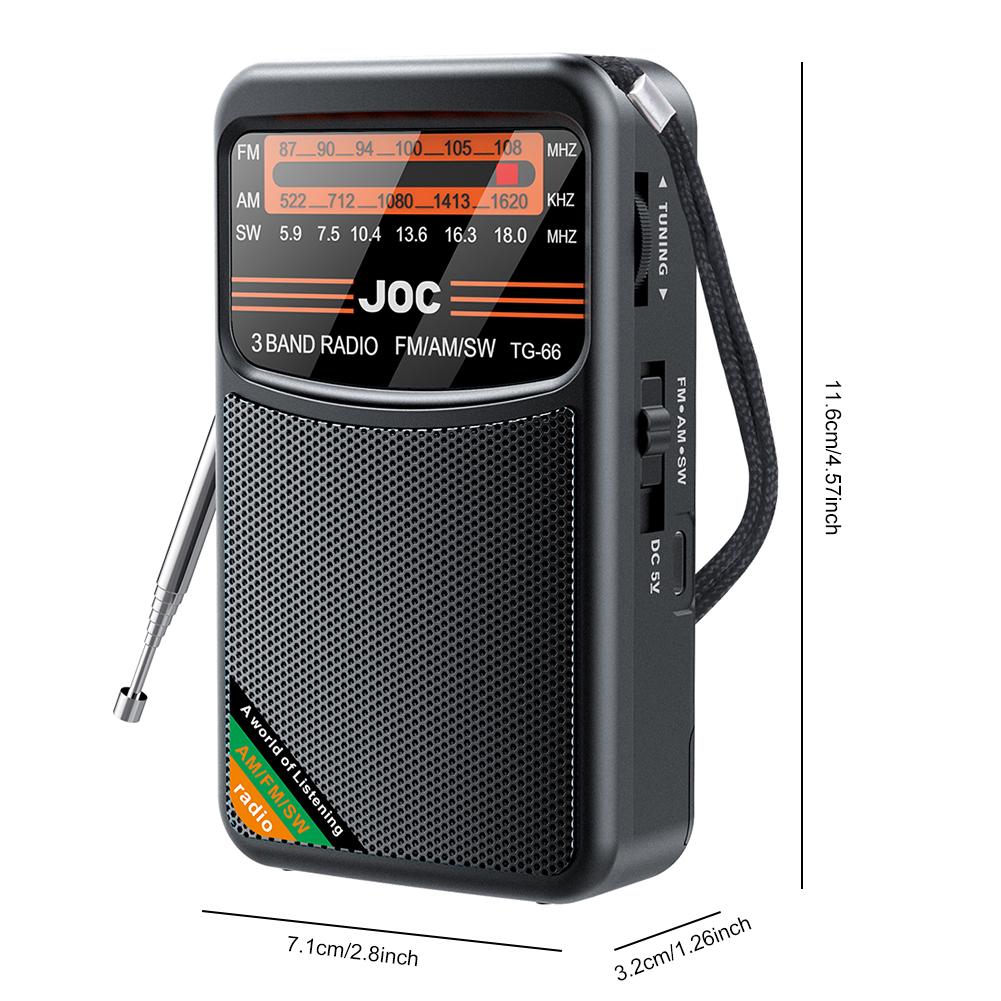 Мини Радио Полного Диапазона Автопоиск FM AM SW Перезаряжаемое Радио на Батарейках с HD Дисплеем Карманные Радиоприемники