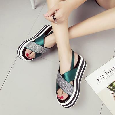 Летние женские сандалии на толстой подошве с перекрестными ремешками, противоскользящие и дышащие женские повседневные сандалии