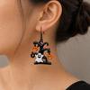 Halloween Ghost Pumpkin Dangle Earrings for Women Black Tree Charm Drop Jewelry Funny Party Costume Holiday Gift Accessories