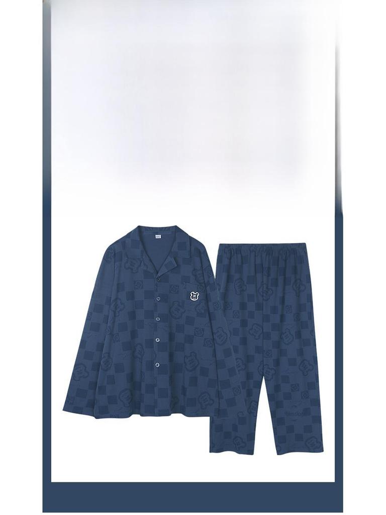 Meijiyunqiu Мужская пижама больших размеров из хлопка в полоску