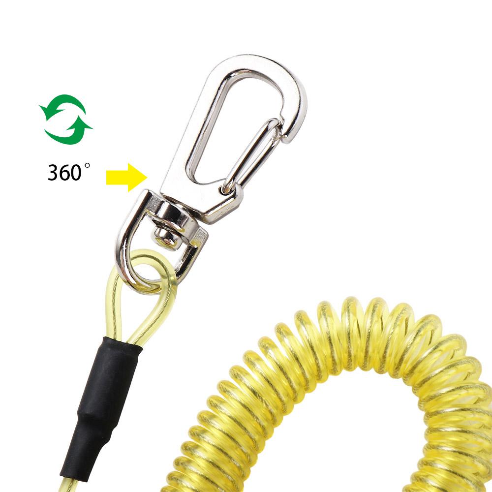 Keyring Key Chain Stretch Fishing Tools Spiral Coiled Lanyard Safety Rope Spring Elastic Rope