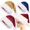 Glittery Sparkly Sequin Santa Hat Red Glitter Holiday Headwear New Year Xmas Cap Party Supplies