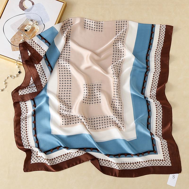 New Four Seasons Available New Silk Large Size Thin Outer Wear Neck Protection Scarf Sunscreen Warm Beach Towel For Women