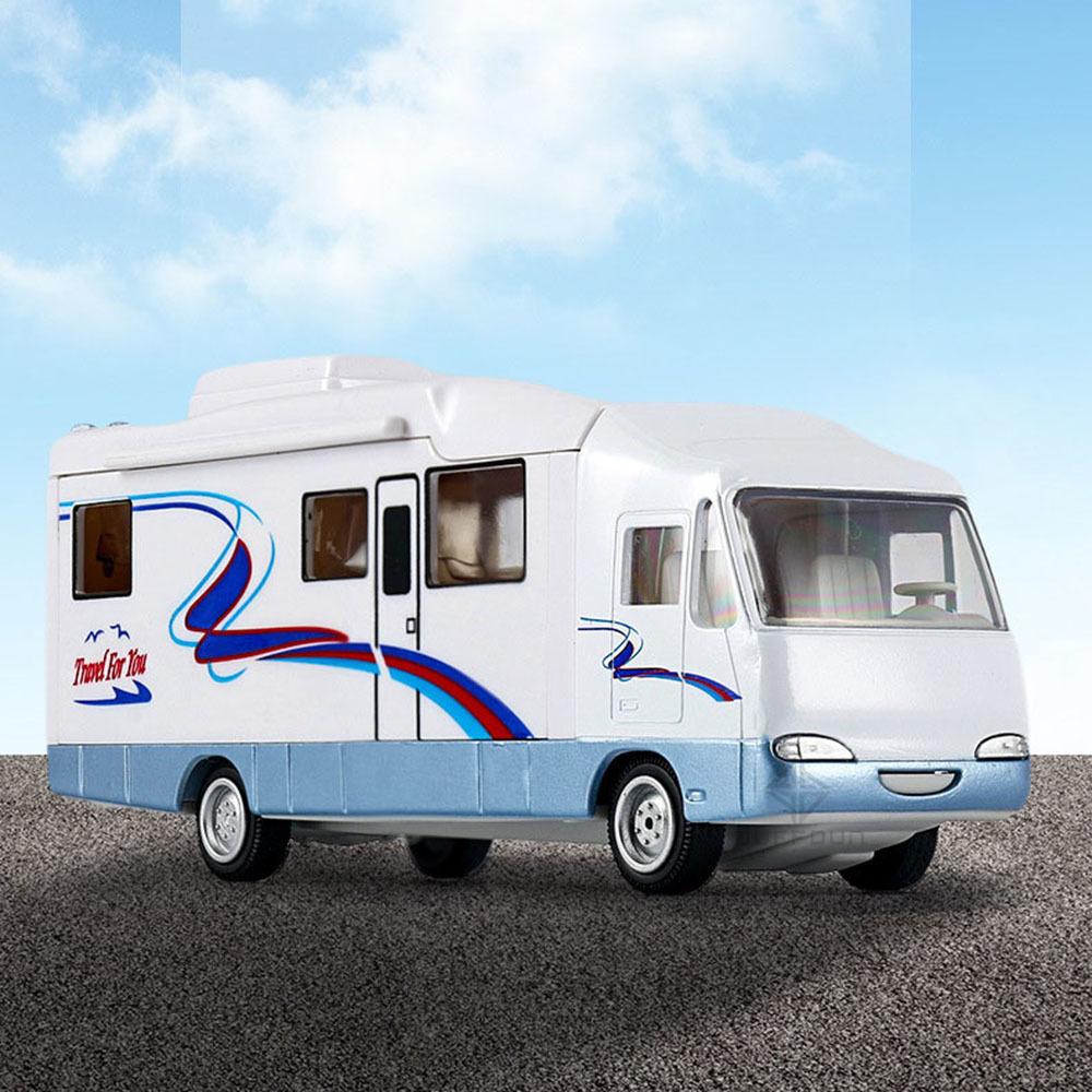 1/32 крутой мини-дом на колесах, игрушечный литой автомобиль для отдыха с откатным механизмом для детей