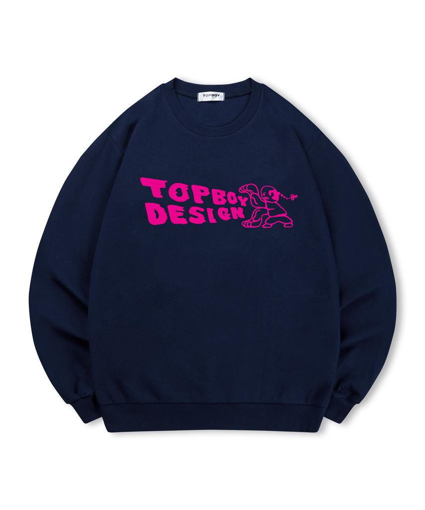 TOPBOY [Без флиса или с флисом] Свитшот с принтом, не требующий рук (Тип Б)