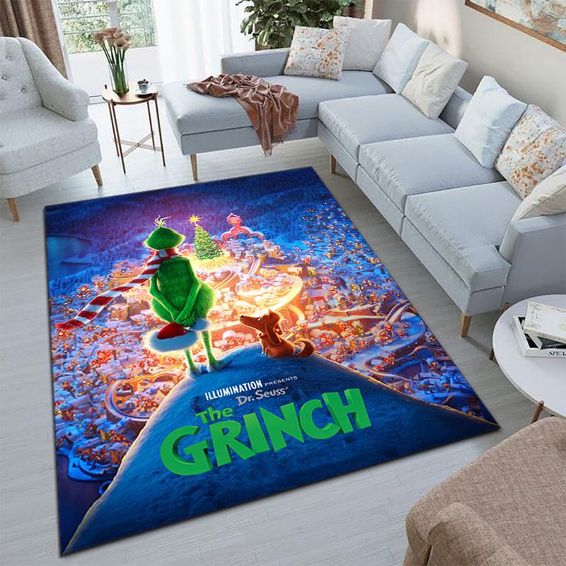 Christmas Gift Comedy Movie How the Grinch Stole Christmas carpet home living room decoration table and chairs anti slip door mat carpet A18