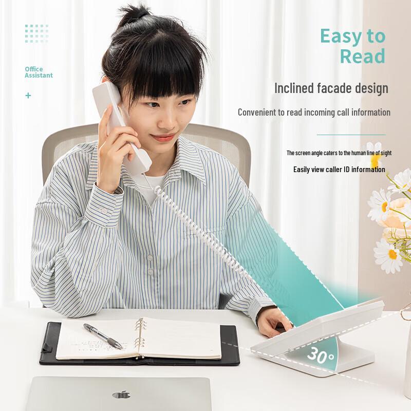 Deli Basic Corded Telephone CN plug (adapter included)