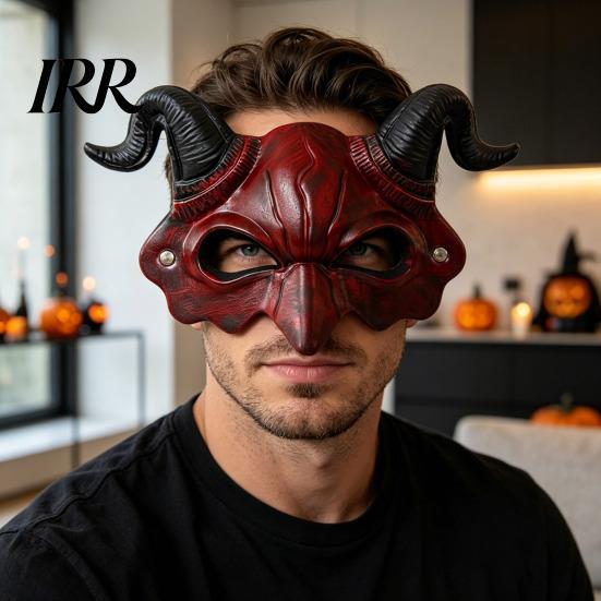 Soft Foam Demon Mask Horn Mask, Halloween Devil Head Cosplay Prop, Masquerade Half Face Party Horror Costume Accessory, Carnival Trick or Treat