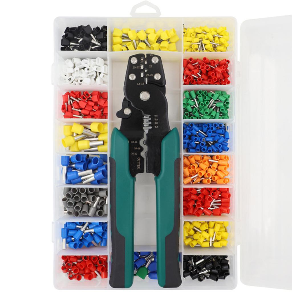 Набор инструментов для обжима, включая 18 типов 960 шт. изолированных саморегулирующихся наконечников для проводов