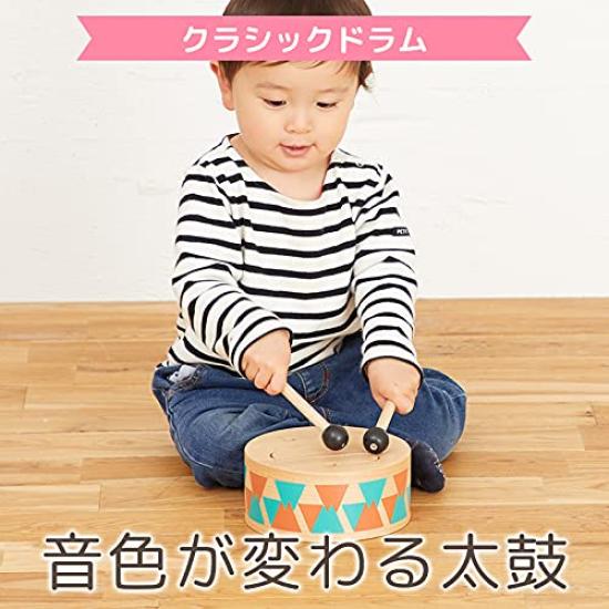 Классический Деревянный Развивающий Ударный Музыкальный Детский 1-й День Рождения Деревянный Для Дома Время Игры I'mTOY Барабан, Игрушка, Игрушка, Инструмент, Инструмент, Подарок,