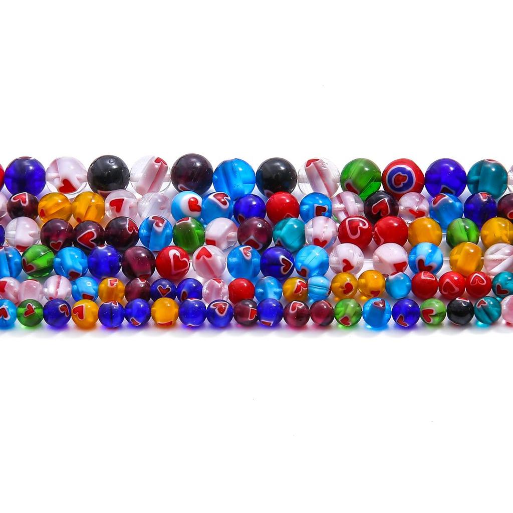 6/8/10/12 мм разноцветные зимние бусины со звездами, свободные глазурованные стеклянные бусины лэмпворк для изготовления ювелирных изделий