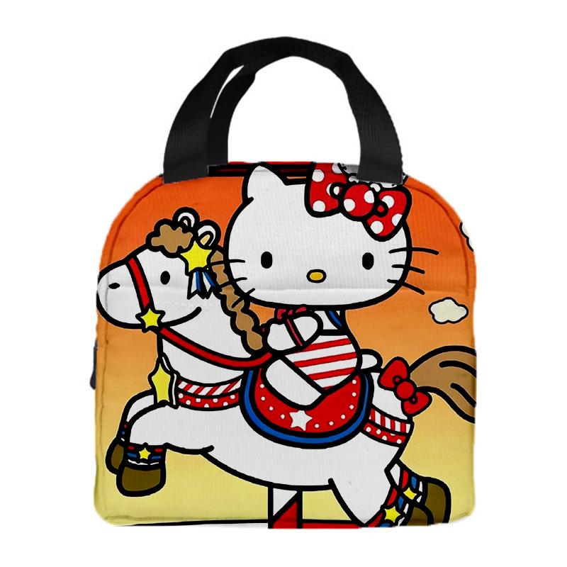 Hello Kitty Портативная сумка для еды Мультяшная сумка для бенто Термосумка для ланча с сумкой для хранения риса Портативная