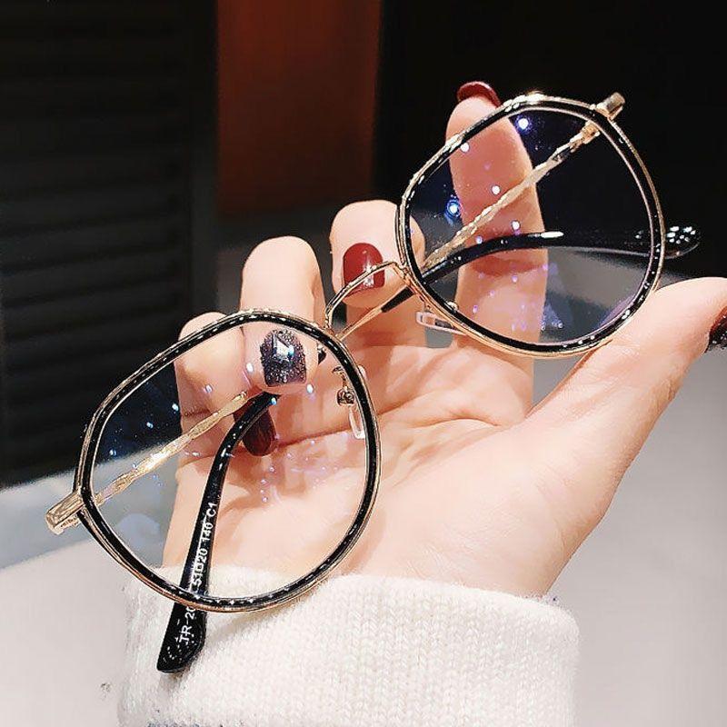 Lenses myopia glasses black frames Internet celebrities plain fashion no degree anti-blue flat glasses
