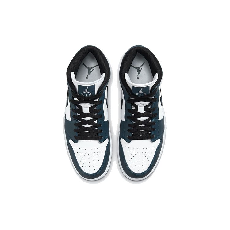 Мужские кроссовки Air Jordan 1 Mid Armory Navy Blue Black White 554724-411