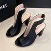 Fashion High Heels Woman Sandals Chunky Fashion Cozy Shoes Dress Elegant Pumps Summer Woman Heeled Shoes 2025 New Sandalias De Mujer