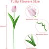 30Pcs Fake Tulips Artificial Flowers with Stems Faux Tulips Bouquet Real Touch Flower for Wedding Home Kitchen Spring Easter Mother's Day