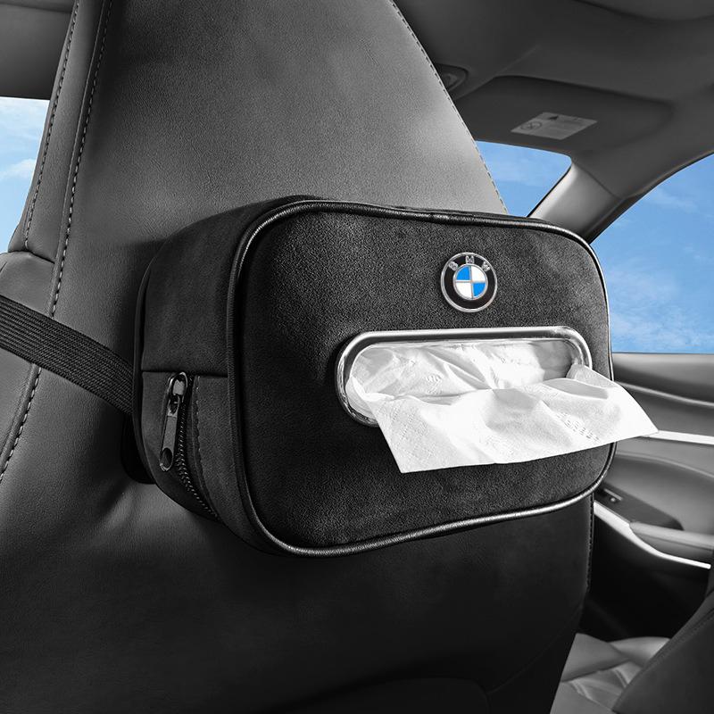 Car Tissue Box Sunshade Seat Backrest Suspension Tissue Box Car Armrest Box for BMW X1 X4 X6 M2 M4 M3 E83 E53 E46 E62 E93 F10 F2 HLSRM1