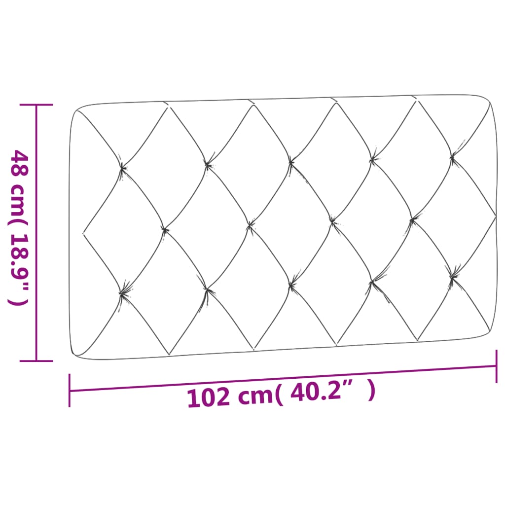 Headboard Pillow Light Grey 100 cm Velvet