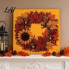 Indoor Harvest Style Decor Pumpkin Faux Pearl Art Kit Fall Wreath Painting Autumn Sparkling Ornaments 3D Bead Craft Kit for Adults Beginners