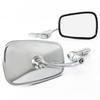Универсальный квадратный торцевой круглый хромированный набор левого и правого зеркал, Зеркала, Серебристый,