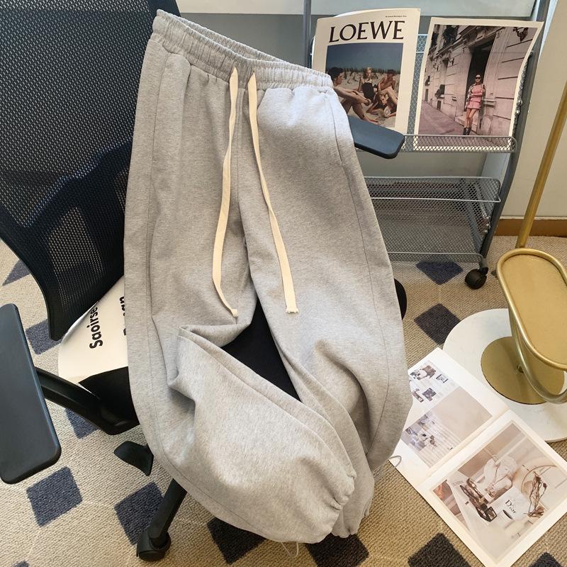 Extra Large 300 Catty Elastic Waist Wide-Leg Drawstring Pants for Spring/Autumn - Versatile Leisure Sportswear