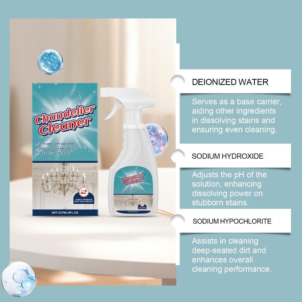 237 мл Очиститель для люстр Быстро растворяет Для хрусталя, стекла, ткани и металла Очиститель Ржавчина Удаление накипи Спрей