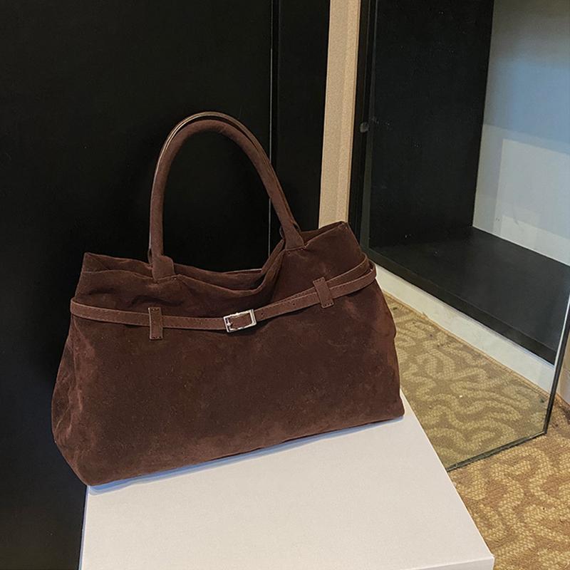 Элегантные сумки для женщин, сумки через плечо, новая большая вместимость, женская сумка с пряжкой, декоративный дизайн, искусственная замша, застежка, повседневная сумка-тоут