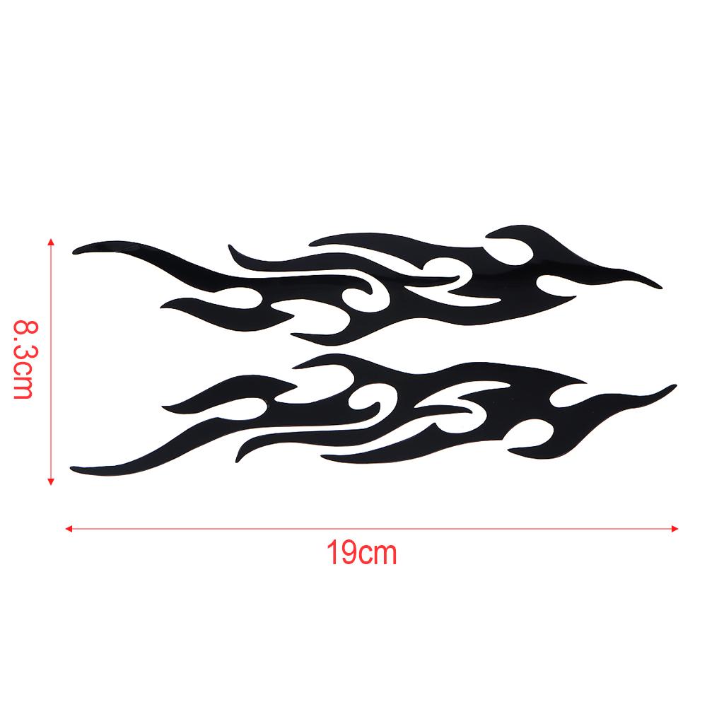 Black PET Fire Totems Creative Funny Stereoscopic Car Scratch Rearview Mirror Sticker Accessories
