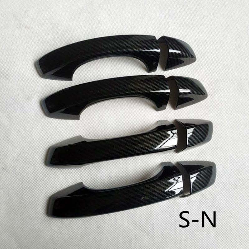 Door Handle Cover Trim Handles Abs Plastic Covers for Skoda Karoq 2018 Car Styling Accessories Imitation Carbon Fiber