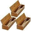 Uccellino Bamboo Chopstick Commercial Cutlery Case with Chopstick Fork of Case, Use, Lid, Holder, Restaurant, Tableware, Shop, Spoon, (Set 3)