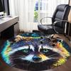 1pc Raccoon Art Office Round Area Rug,  Mat Suitable ForOffice, Under Office Chairs Bedroom Living Room Home Decor, Room Deco