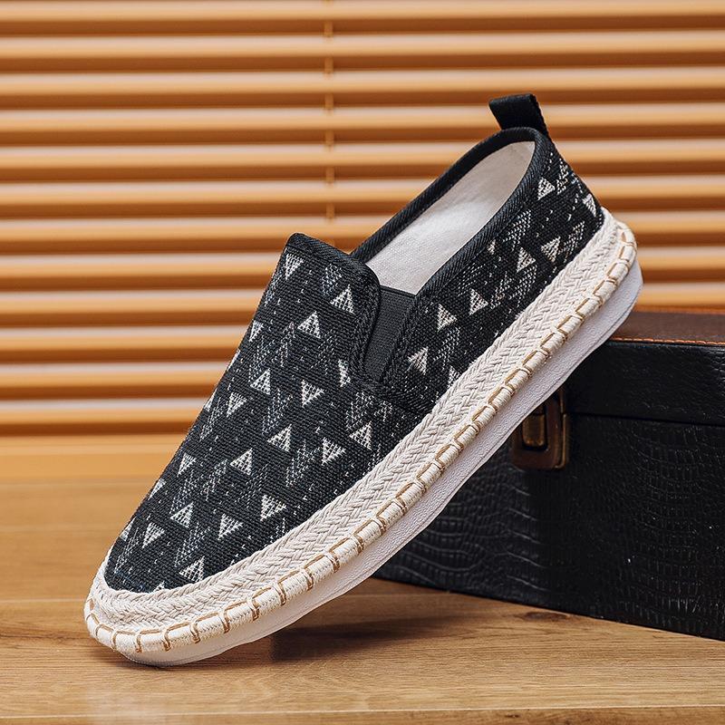 Обувь Мужская обувь для рыбалки с одним педальным рукавом Ленивые туфли на плоской подошве Модная повседневная обувь из ткани Old Beijing Мужская обувь