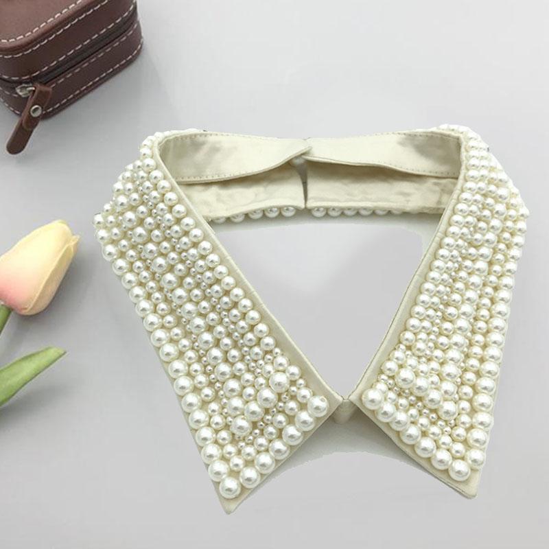 Pearl Fake Collar Lacklace Stand Beads Detachable Collar Fake Women for Party Bride Dress Decorate False Collar Nep Kraagie