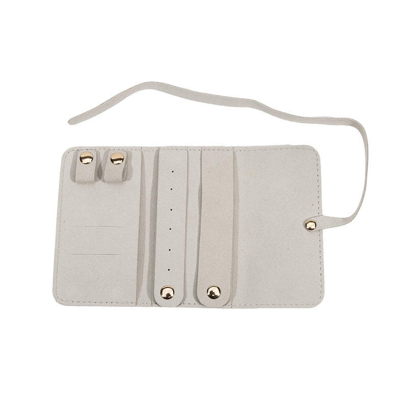 Portable Jewelry Storage Bag PU Leather Necklace Organizer Roll Bags Foldable Earring Ring Gifts Pouch for Women Travel