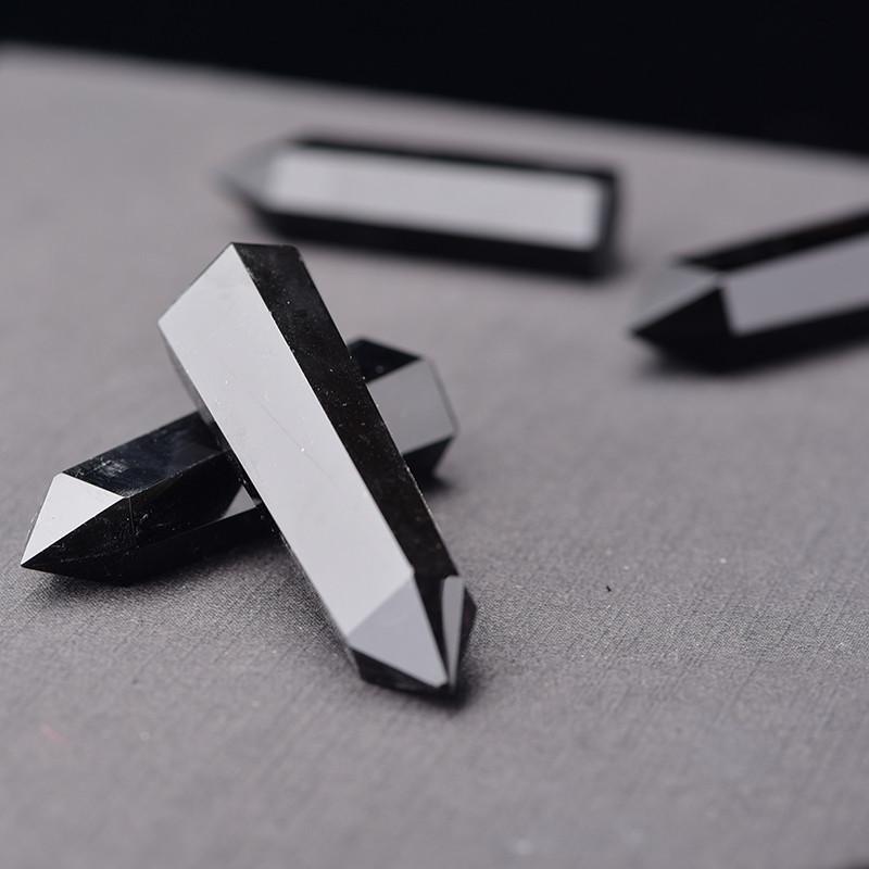 Элегантный и неподвластный времени 100% натуральный обсидиан, черный кварцевый кристалл, точечный, лечебная шестигранная палочка