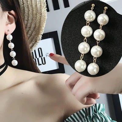 Новые простые качественные серьги с большими жемчужными кисточками, длинные серьги с бусинами, антиаллергические серьги
