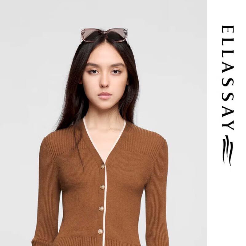 ELLASSAY Women's V-Neck Knit Sweater