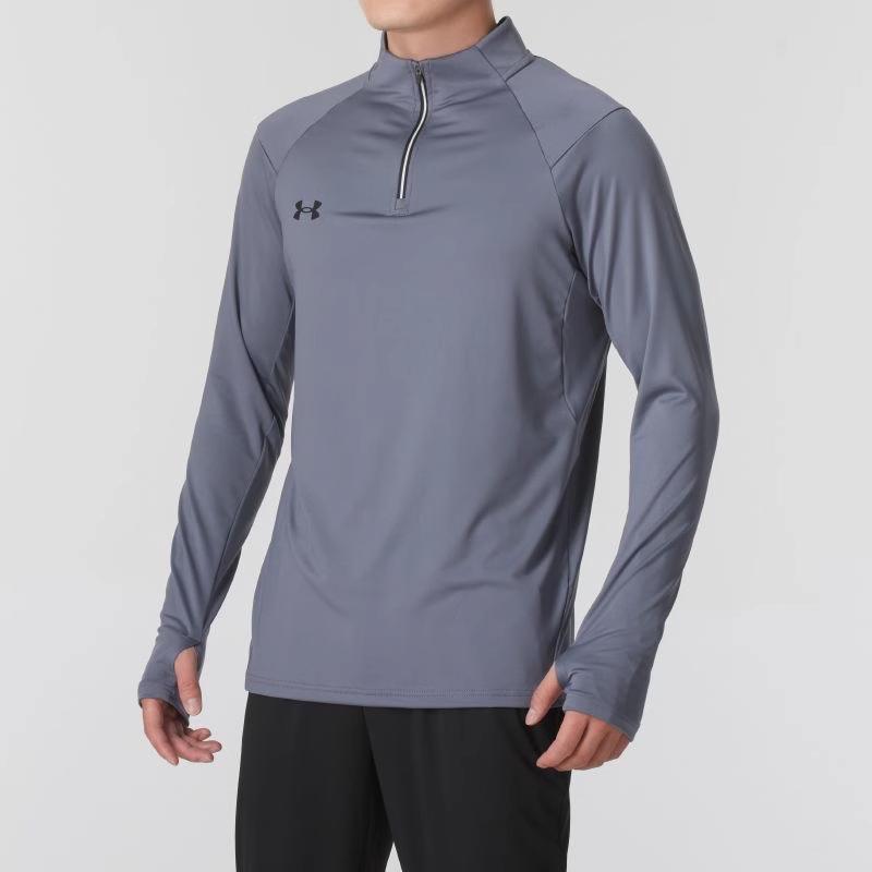 Under Armour Унисекс футболка-пуловер с молнией на четверть, длинный рукав, титаново-серый 24600603-024