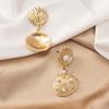 Beach Wind Shell Earrings Female Retro Street Fashion Pearl Earrings