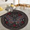 Butterfly Gothic Splendor Round Area Rug,Carpet Rug for Living Room Bedroom Sofa Playroom Decor,Non-slip Floor Mat83