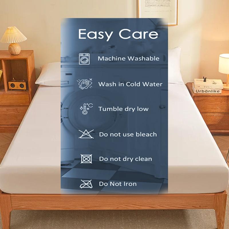 Всесезонный водонепроницаемый протектор матраса Мягкая полиэстеровая простыня с глубоким карманом 8 цветов Современная простыня на резинке Прочный наматрасник Постельное белье Покрывало
